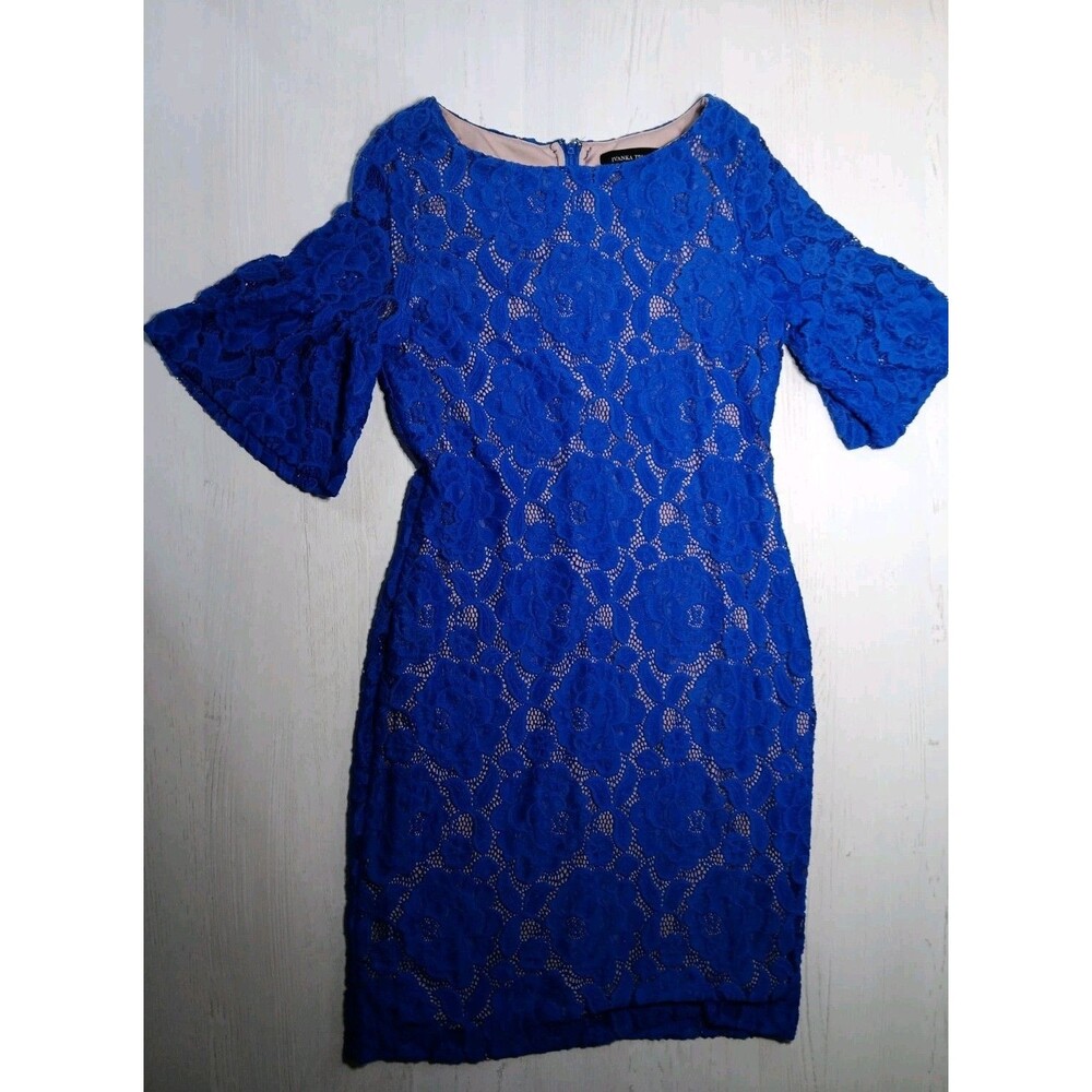 Ivanka Trump Blue Lace Size 4 Dress Lined See Pictures For Measurements